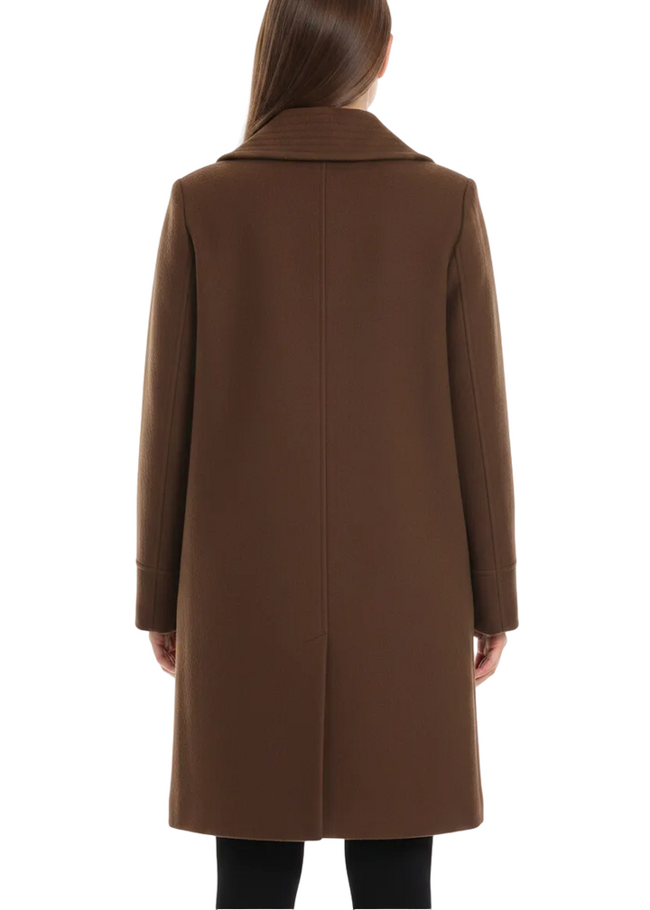 DARK TAN WOOL BLEND COAT BY SABENA