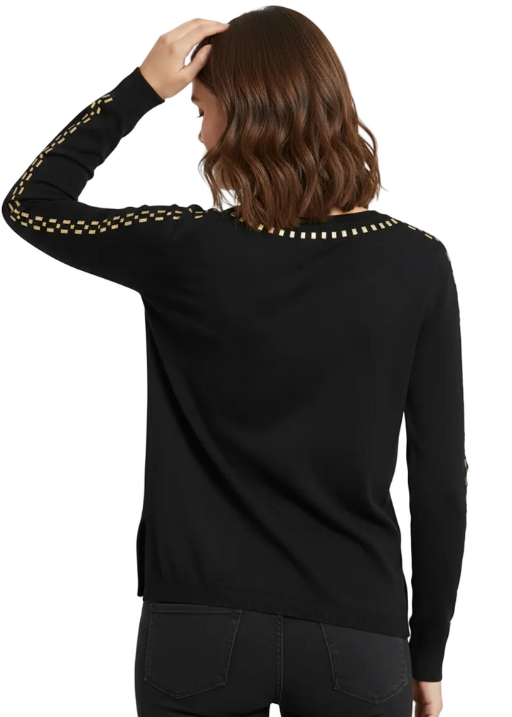 Midnight Gold Trim Knit by Cindy & Sam