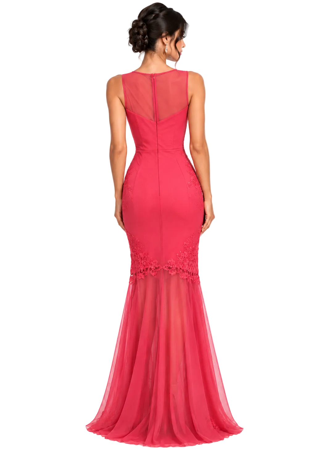 Celeste Embroidered Mesh Evening Dress By Sambara