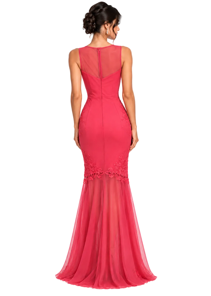 Celeste Embroidered Mesh Evening Dress By Sambara
