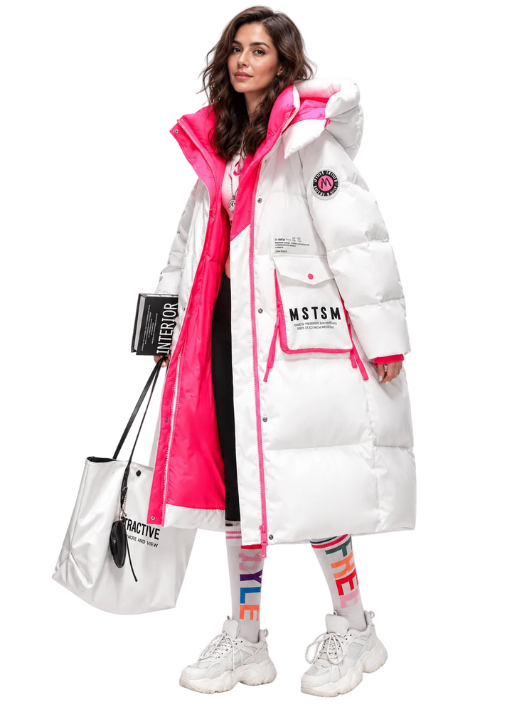 Zephrielle Contrast Longline Puffer Coat By Runway Secrets
