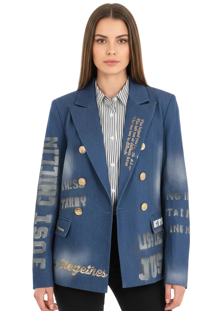 TAILORED GRAPHIC BLAZER BY ANGELA