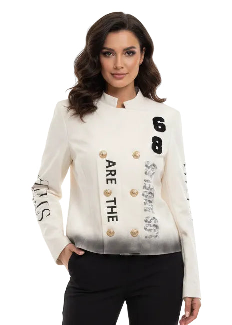 STRUCTURED CROPPED BUTTON JACKET BY ANGELA