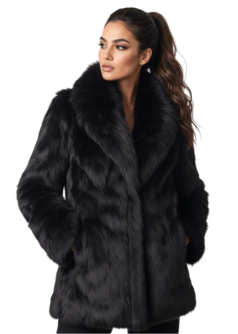 Midnight Luxe Rabbit Fur Coat By Runway Secrets