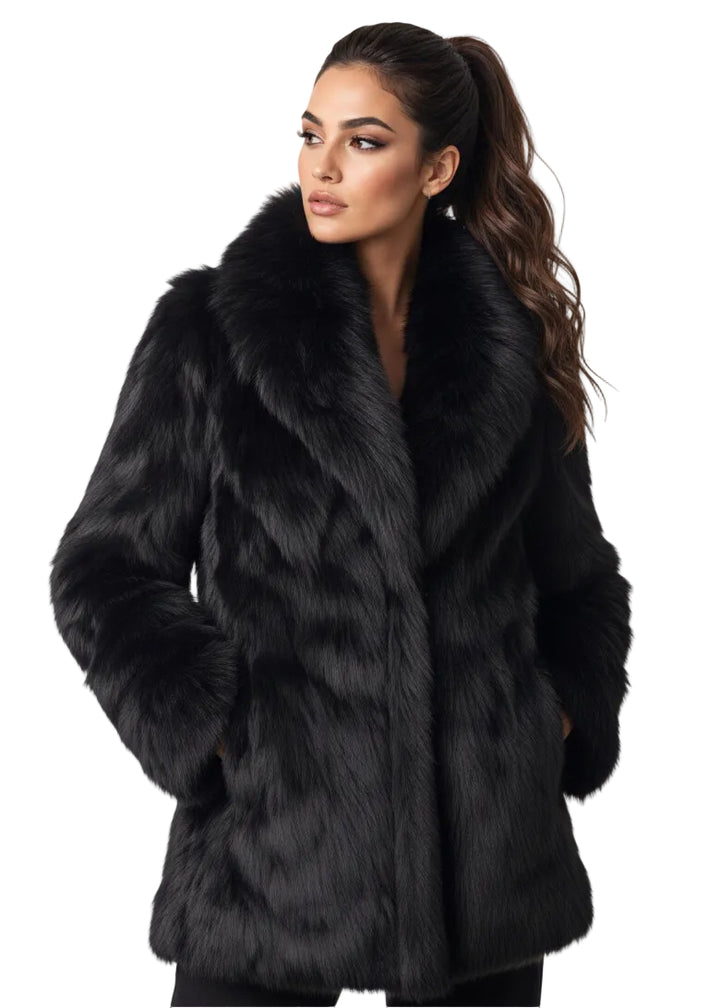 Midnight Luxe Rabbit Fur Coat By Runway Secrets