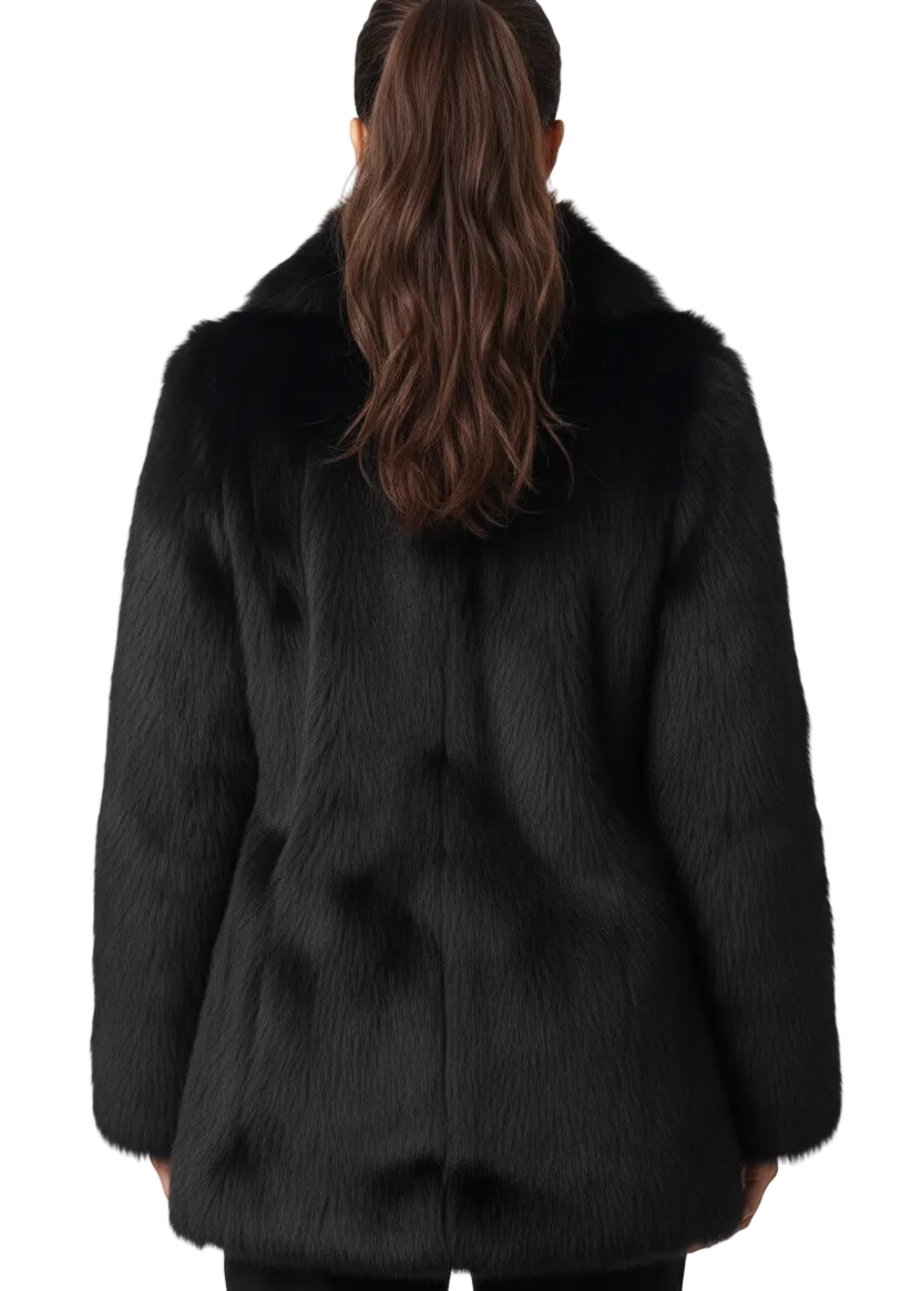 Midnight Luxe Rabbit Fur Coat By Runway Secrets