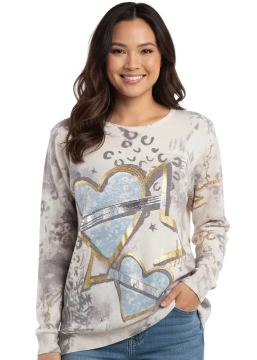 Abstract Star & Heart Knit by Tutti Bella