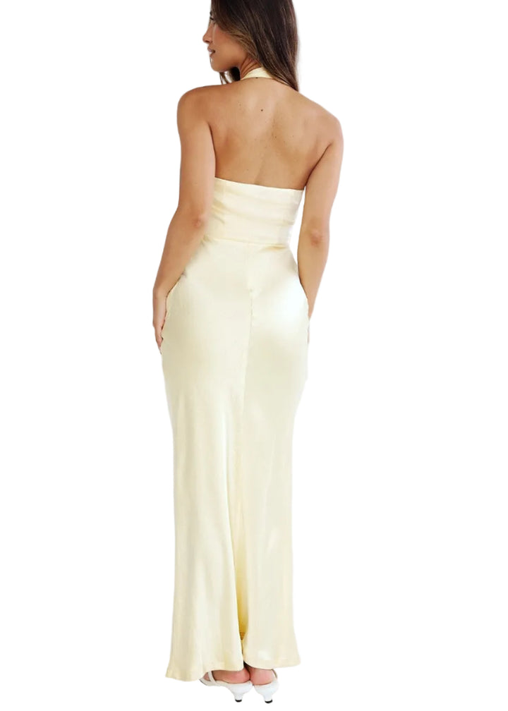 Soleil Satin Halter Maxi Dress by Sasha