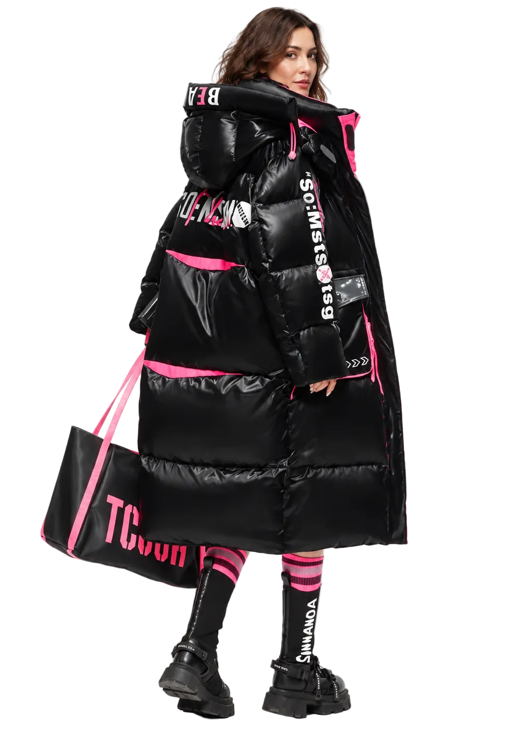 Zephrielle Contrast Longline Puffer Coat By Runway Secrets