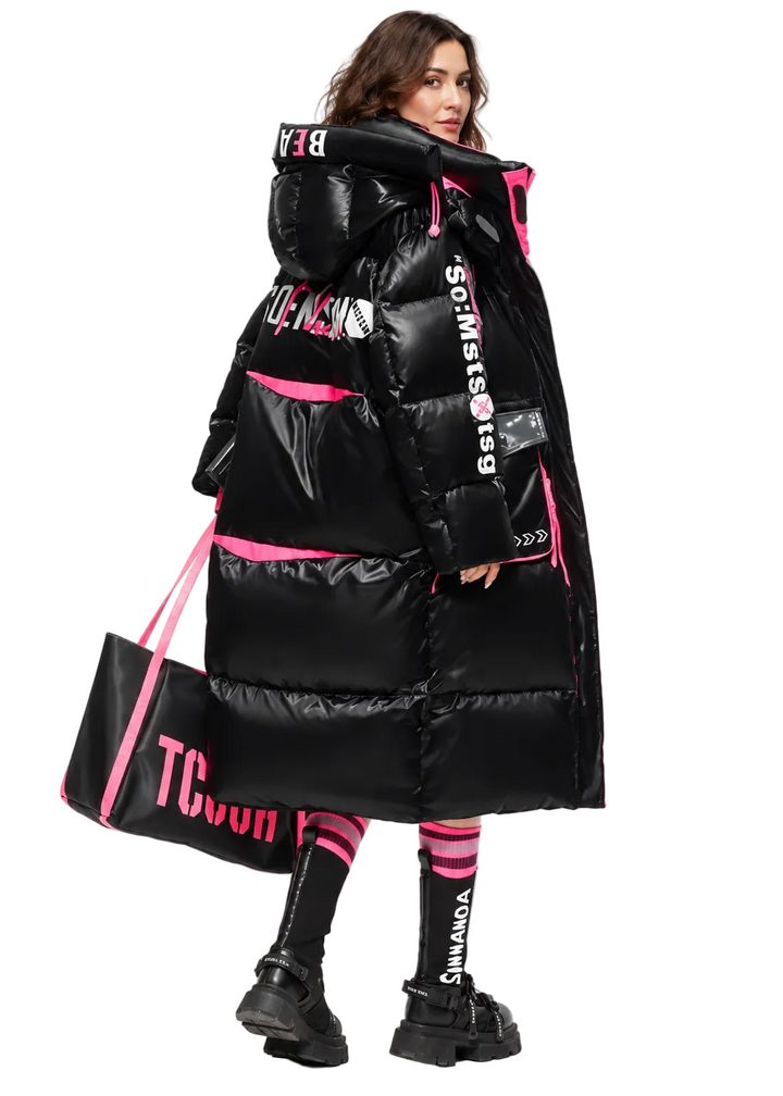 Zephrielle Contrast Longline Puffer Coat By Runway Secrets