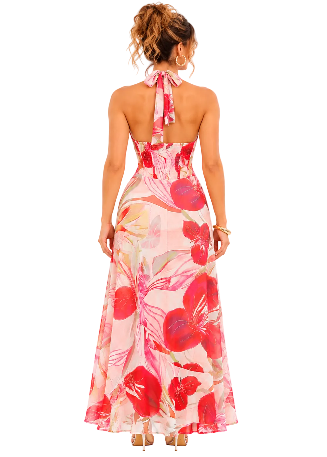 Zarelia Floral Halter Maxi Dress By SUN