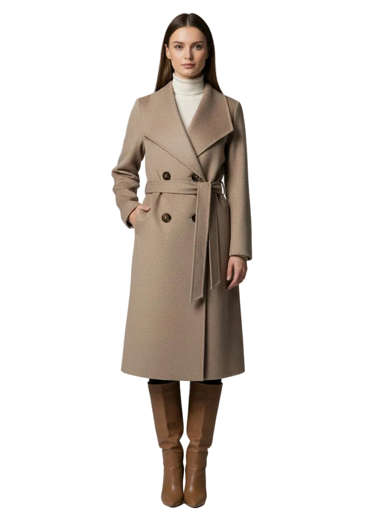 Luxe Wool Belted Coat By Sabena