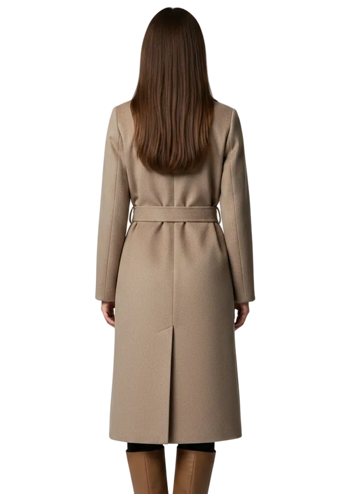 Luxe Wool Belted Coat By Sabena