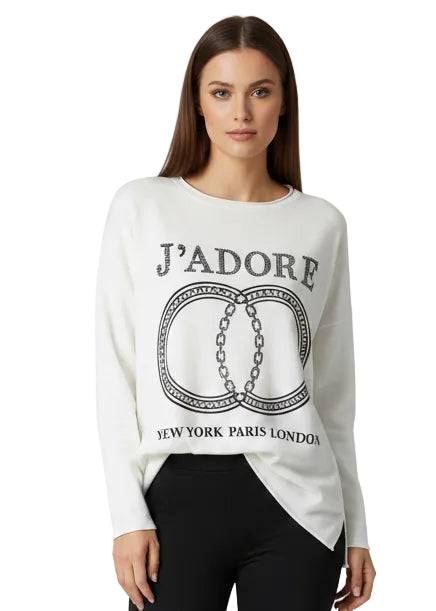 J'Adore Embellished Knit Top by Sambara