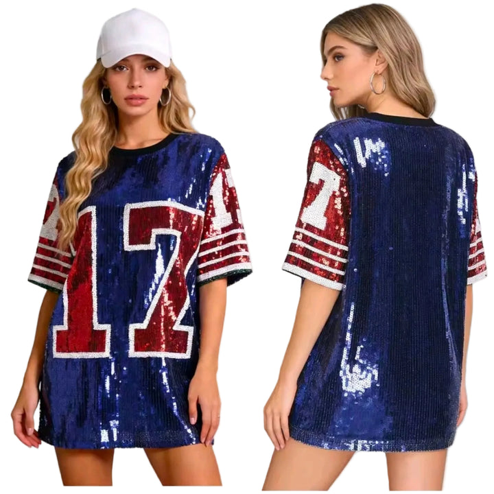 Varsity Spark Sequin Tee Dress by Runway Secrets