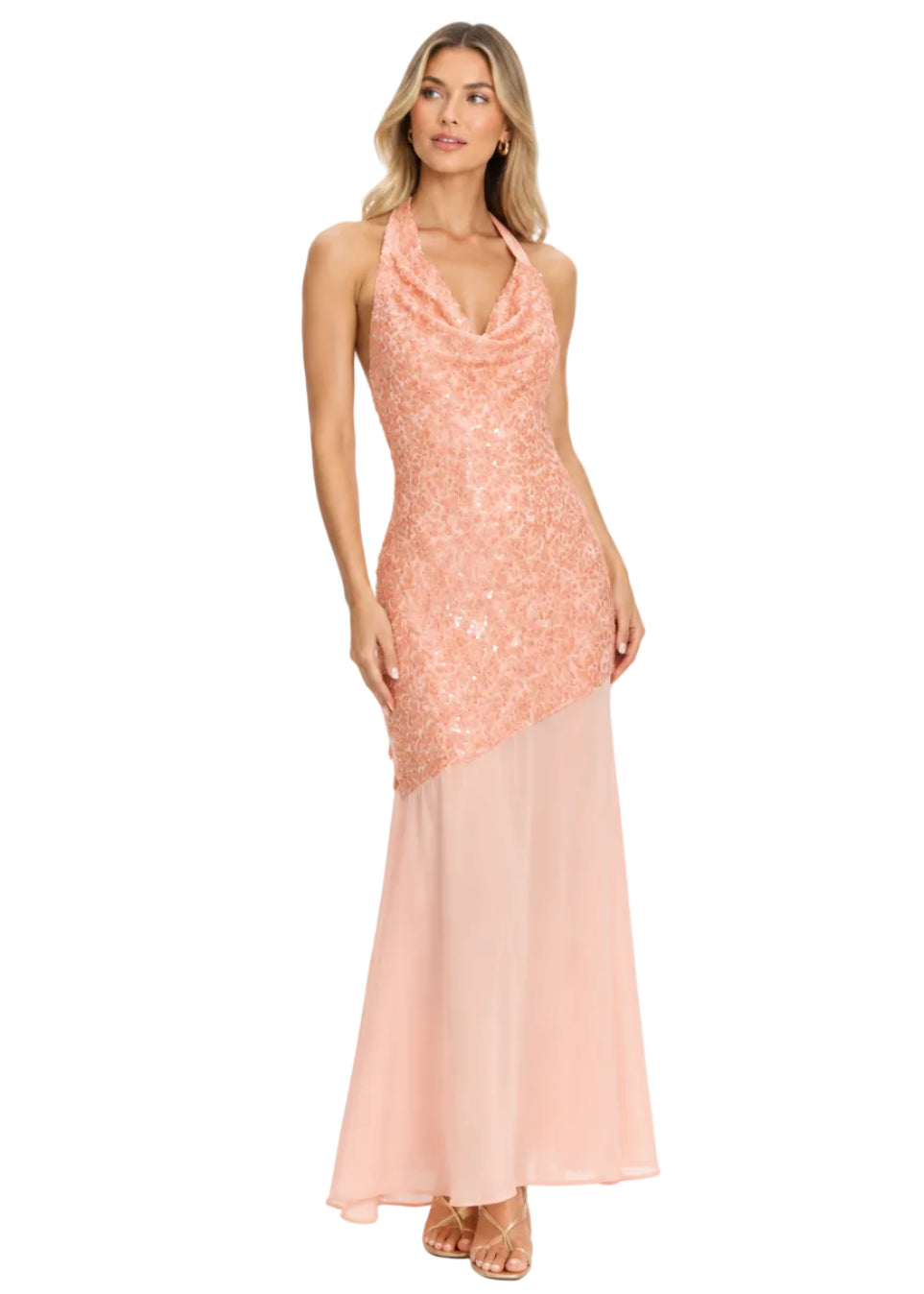Seraphine Sequin Halter Maxi Dress By SUN