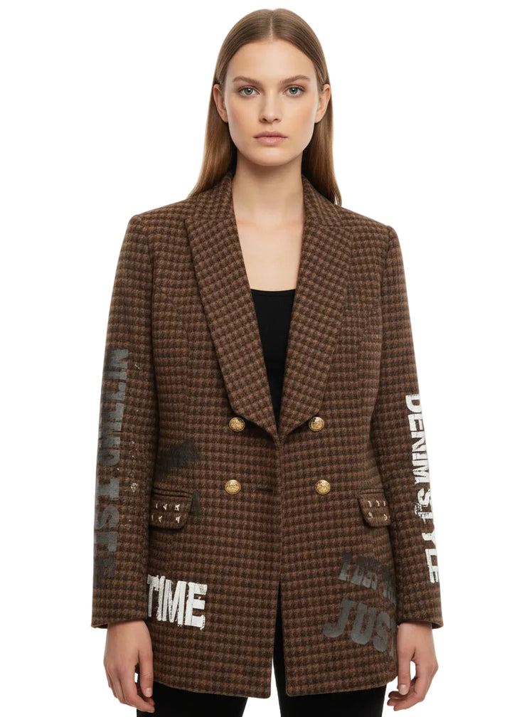 CHECK STATEMENT BLAZER BY ANGELA