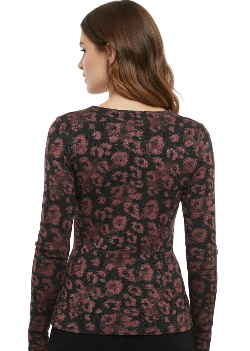 Luxe Leopard Sparkle Top by Tutti Bella