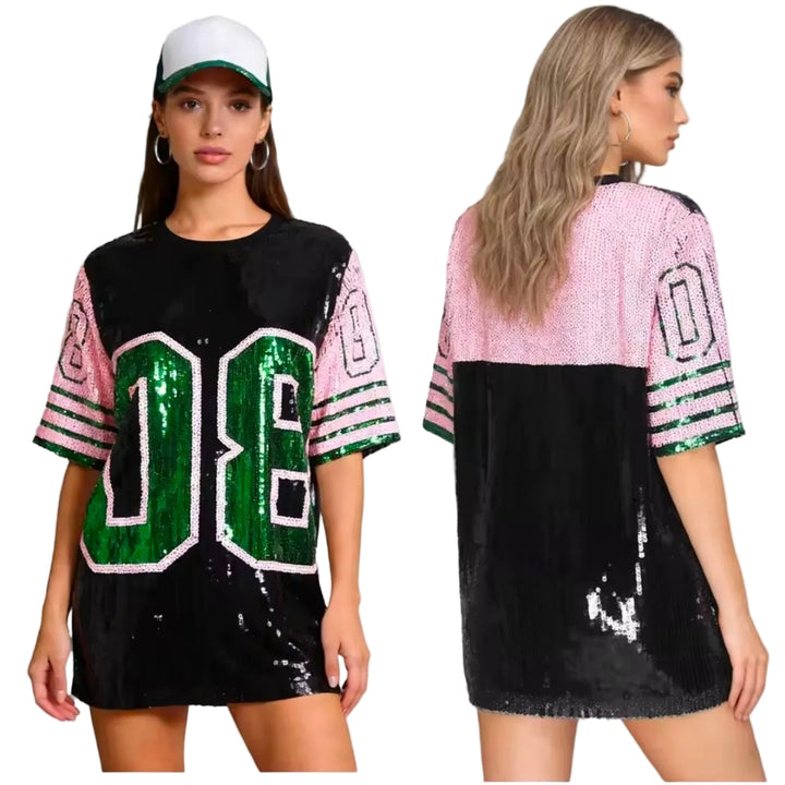 Varsity Spark Sequin Tee Dress by Runway Secrets