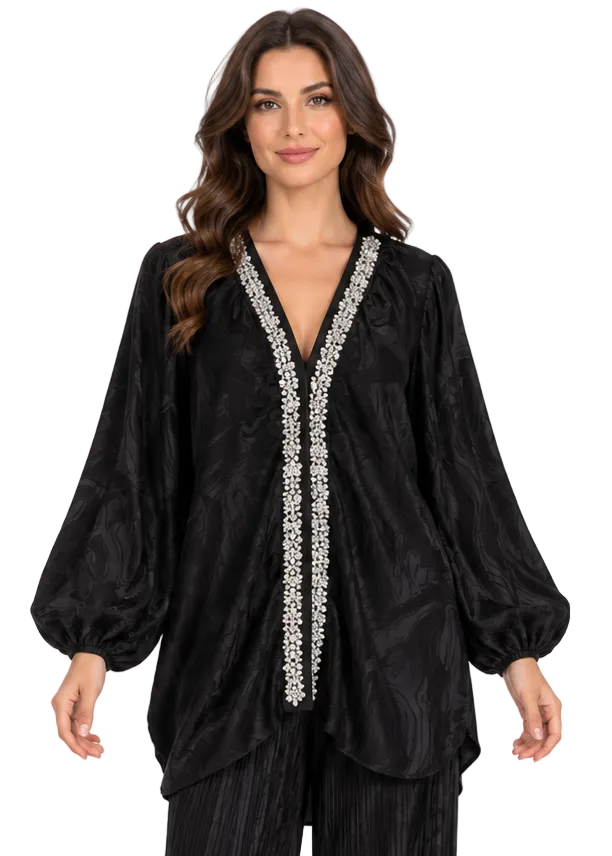 Sorella Embellished Drape Jacket By Runway Secrets