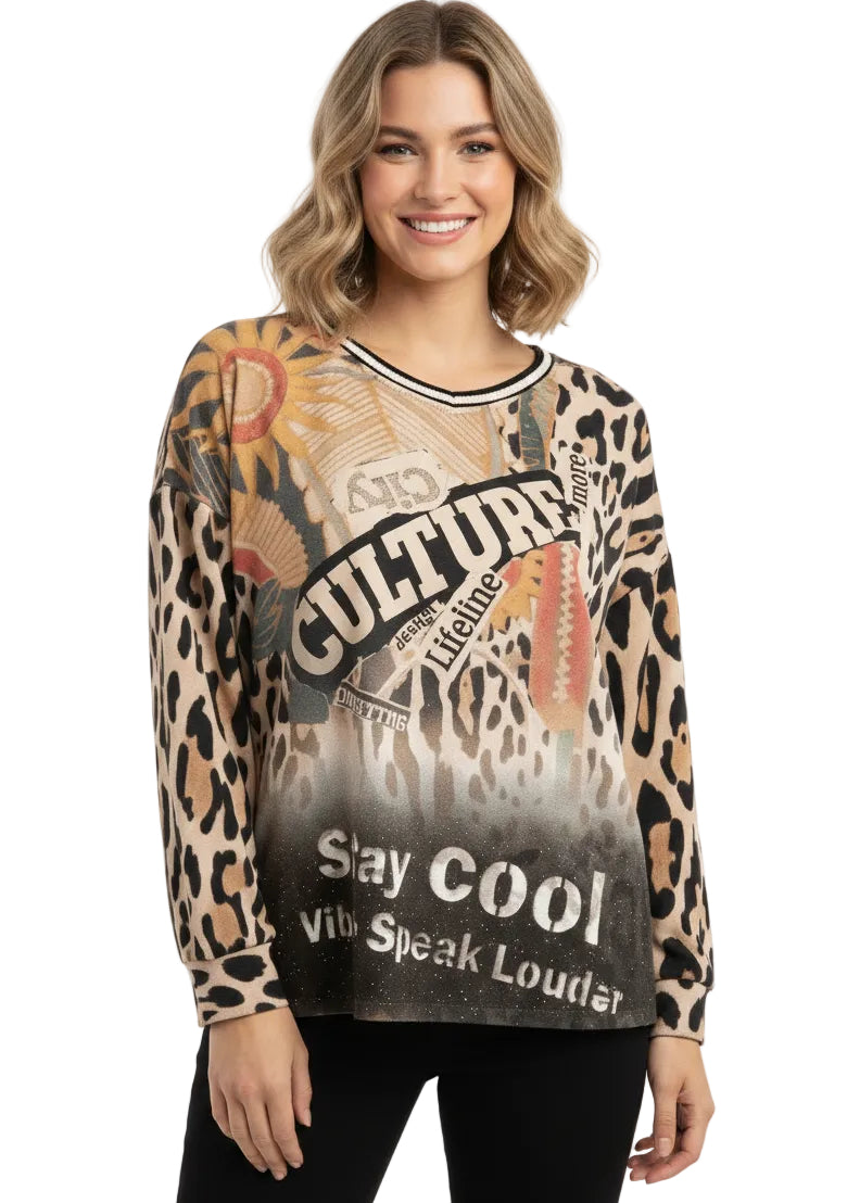 WILD CULTURE OVERSIZED TOP BY ANGELA