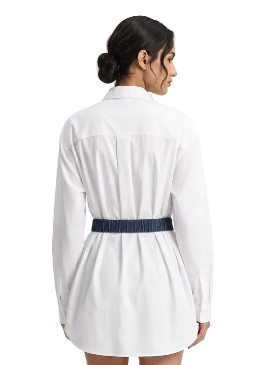 Novelle Contrast Denim Tie Shirt By Runway Secrets