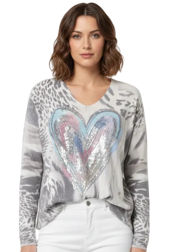 Leopard Heart Knit by Tutti Bella