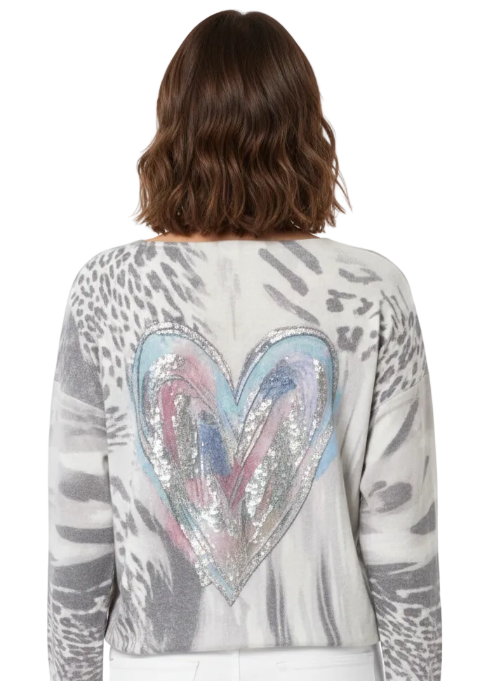 Leopard Heart Knit by Tutti Bella