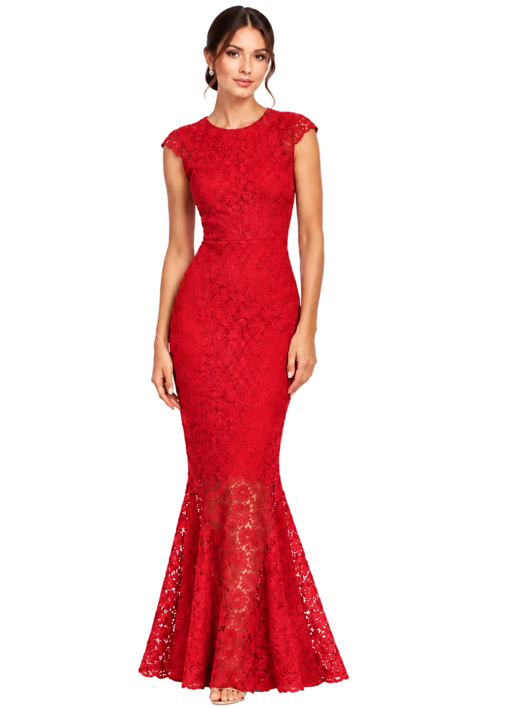 Amour Lace Fishtail Maxi Dress Bg Sambara