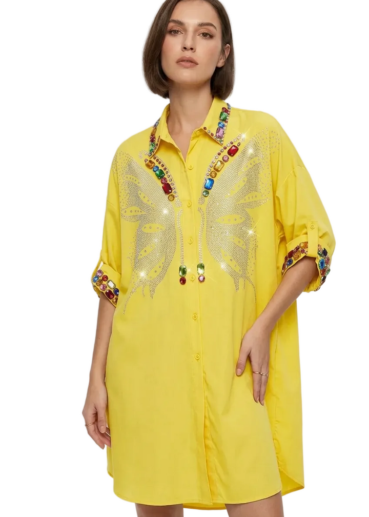 Valdoria Butterfly Jewel Shirt By Runway Secrets