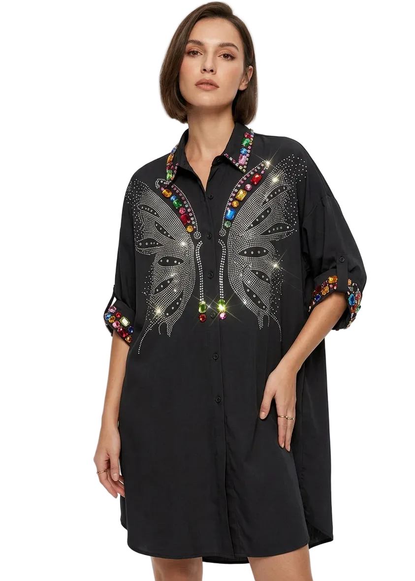 Valdoria Butterfly Jewel Shirt By Runway Secrets
