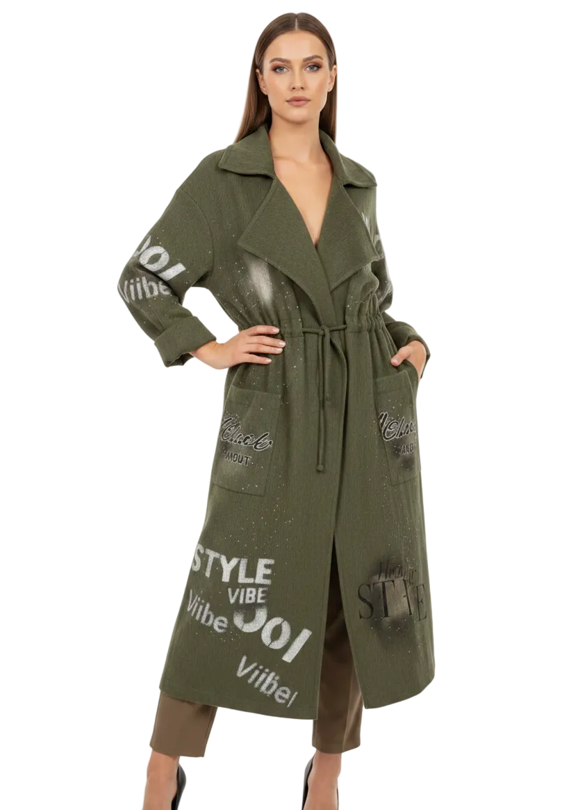 CORDUROY WAIST TRENCH COAT BY ANGELA
