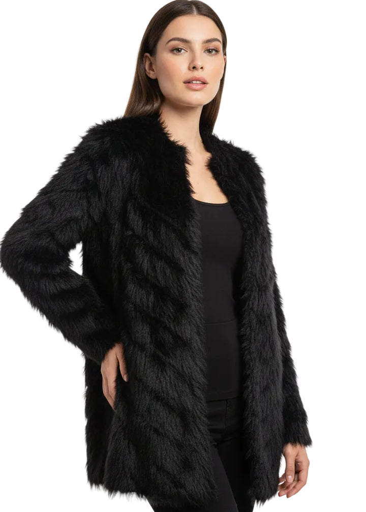 Luxe Soft Faux Fur Cardigan by Sambara