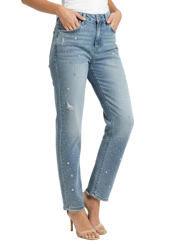 Starlight Embellished Denim Jeans by Runway Secrets