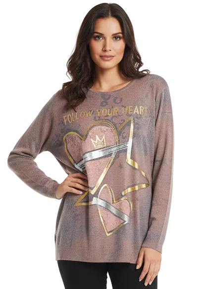 Abstract Star & Heart Knit by Tutti Bella