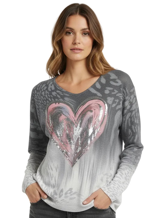 Leopard Heart Knit by Tutti Bella