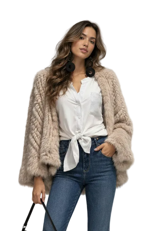 Luxury Rabbit Fur Jacket by Runway Secrets