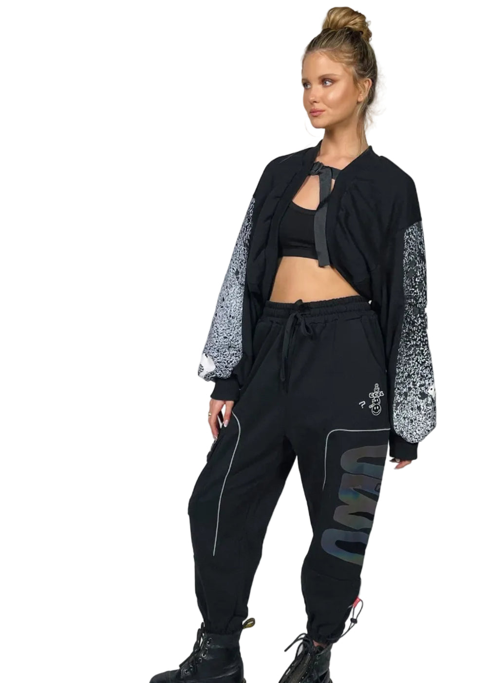 black Wide open sweatshirt | Runway Secrets