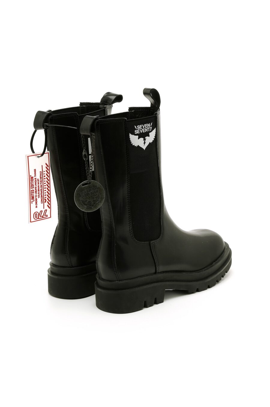 Black high cut faux leather boots | Runway Secrets