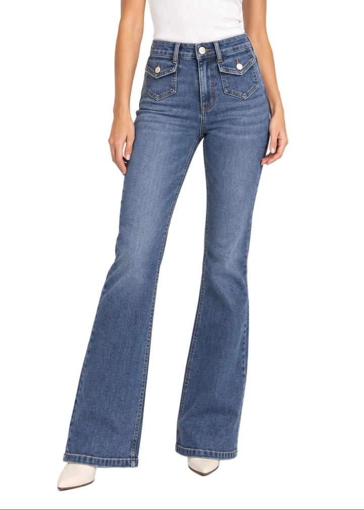 Bonney Retro Flare Jeans by Bianco