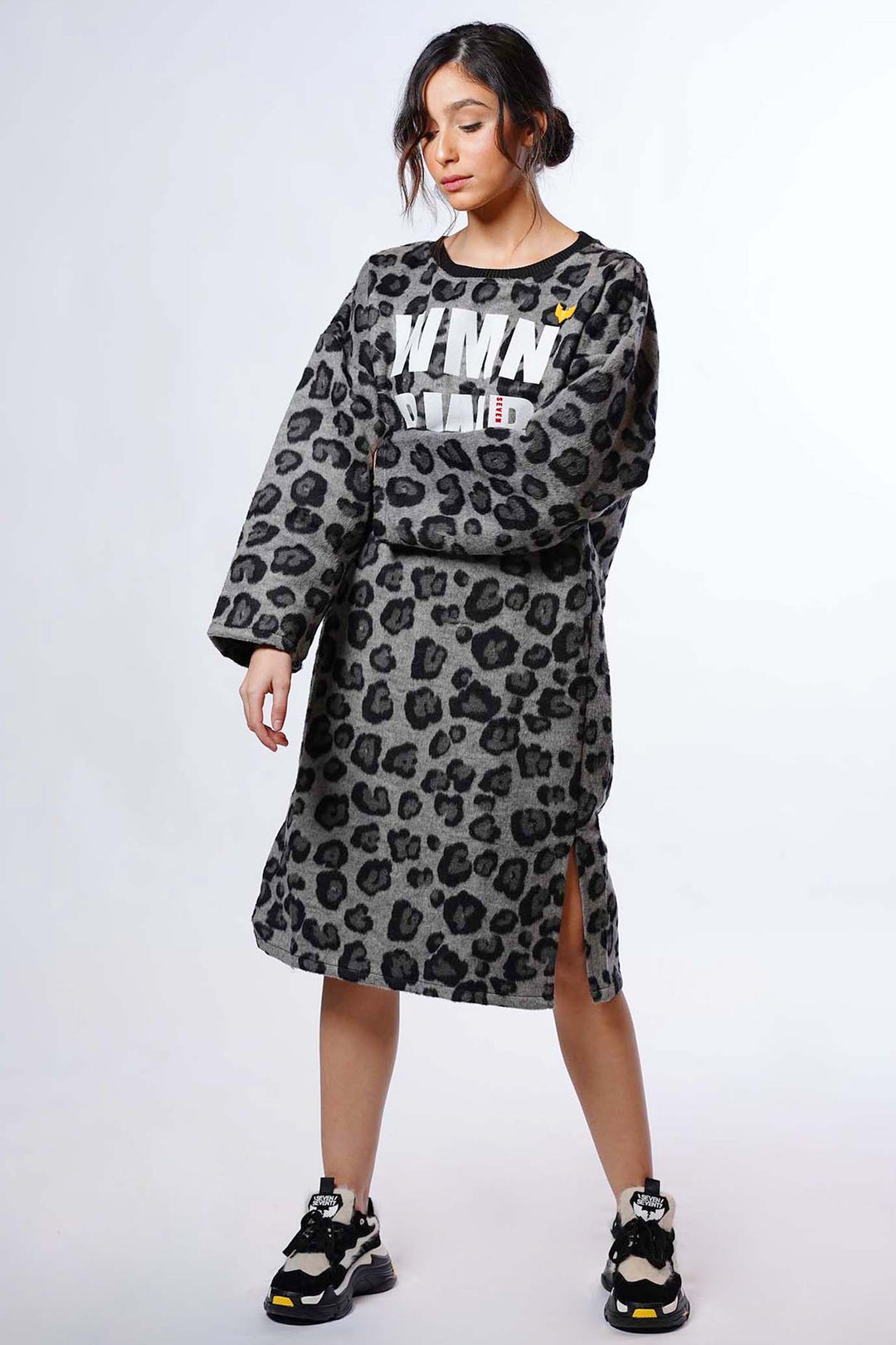 Black and grey leopard dress | Runway Secrets