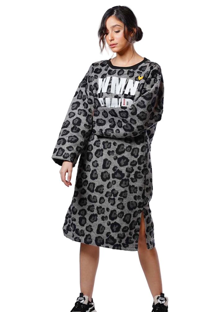 Black and grey leopard dress | Runway Secrets