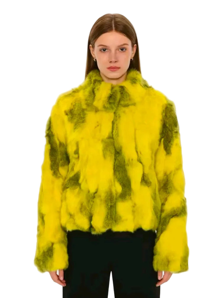Aurora Luxe Rabbit Fur Jacket by Runway Secrets