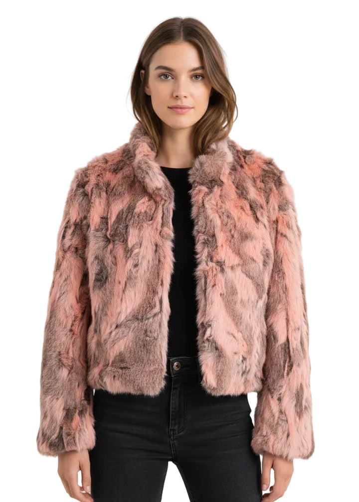 Aurora Luxe Rabbit Fur Jacket by Runway Secrets