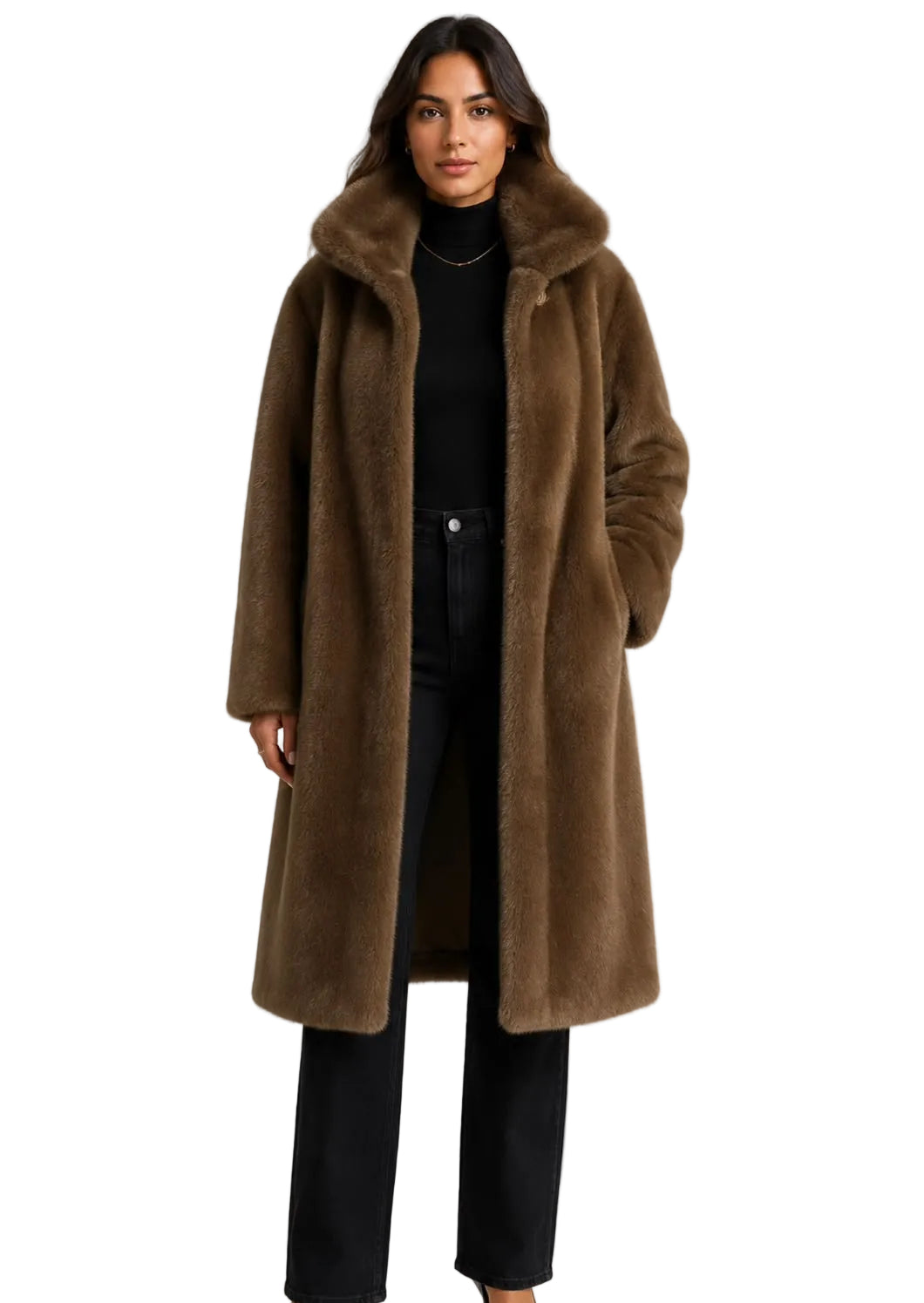 LUXE VELVET FAUX FUR COAT BY FRIA