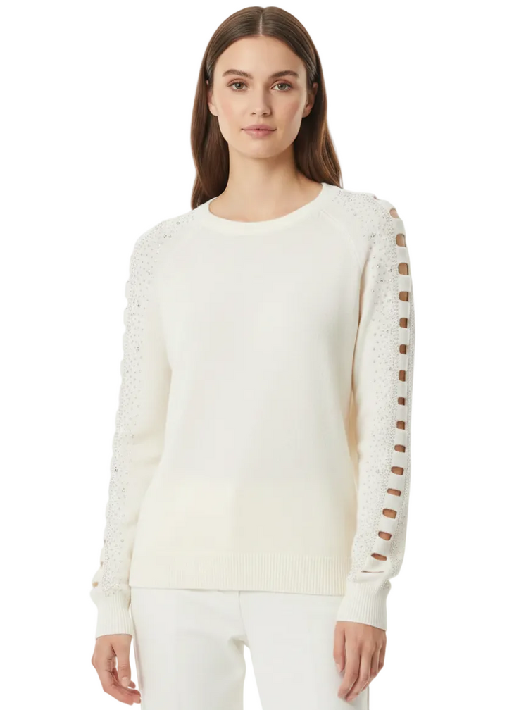 Crystal Ladder Sleeve Knit Jumper by Sambara
