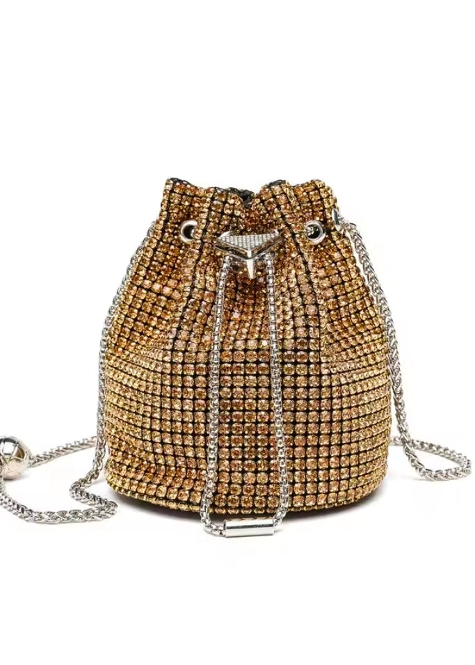 Rainbow Crystal Bucket Bag by Runway Secrets