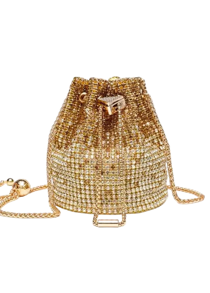 Rainbow Crystal Bucket Bag by Runway Secrets