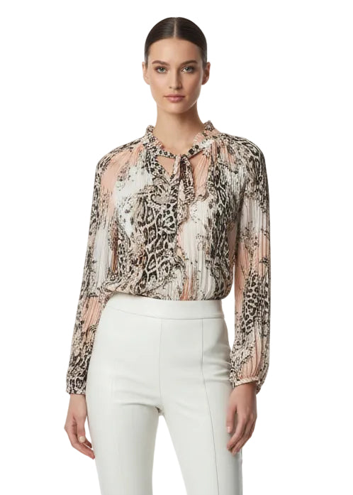 PLEATED ANIMAL BLOUSE BY SAMBARA