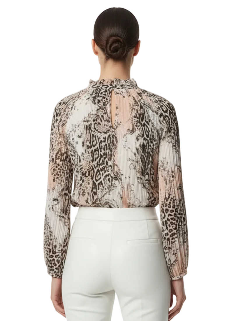 PLEATED ANIMAL BLOUSE BY SAMBARA